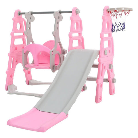 Kids Toddler Swing and Slide Set with Basketball Hoop, FI0255