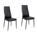 Livingandhome Set of 2 Modern Faux Leather Armless High Back Dining Chairs, JM0197