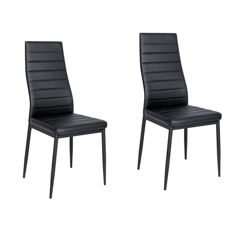 Livingandhome Set of 2 Modern Faux Leather Armless High Back Dining Chairs, JM0197