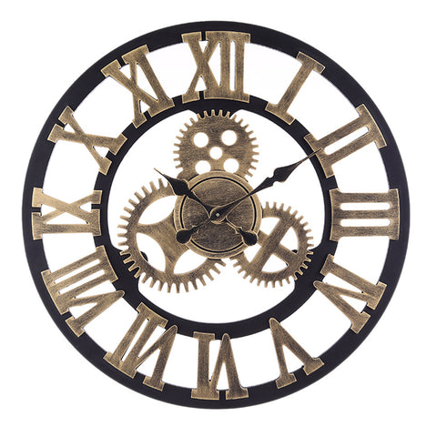 Livingandhome Industrial Large Retro Silent Wall Clock for Home Decor, SP1652