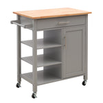 Livingandhome Medium Catering Trolley Cart with Drawer and Cabinet, JM1096