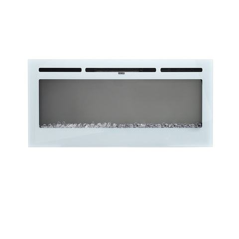 Linear Electric Fireplace Recessed in White, PM0877