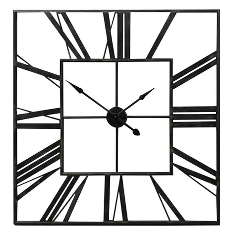 Livingandhome Modern Square Oversized Decorative Metal Wall Clock, SP2323