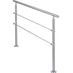 Livingandhome Silver Floor Mount Stainless Steel Handrail for Slopes and Stairs, LG0396