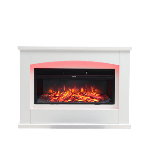 Electric Fireplace Mantel with Multi-Color Flames, PM0907PM0908