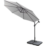 Livingandhome 3M Large Banana Cantilever Patio Parasol for Outdoor Sunshade and Rain with a Cross base and a Square Base, LG0438LG0441LG0533