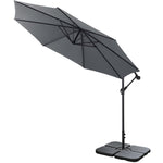 Livingandhome 3M Large Banana Cantilever Patio Parasol for Outdoor Sunshade and Rain with a Cross base and a Square Base, LG0439LG0441LG0533