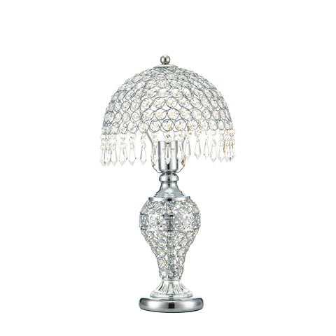 Umbrella Crystal Table Lamp 3 Colour Lights Polished for Bedroom, FI0340