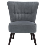 Livingandhome Modern Upholstered Velvet Chair with Oak Wood Legs, JM0802