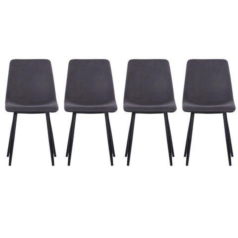 Livingandhome Set of 4 Velvet Accent Chair Dining Chair with Metal Legs, JM2002