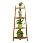 4-Tier Modern Corner Ladder Shelf for Plant Display, SP2471