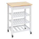 Modern Wooden Kitchen Trolley on Wheels, AI0651