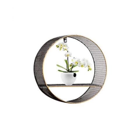 Round Grid Wall Hanging Storage and Display Floating Shelf, SP1607