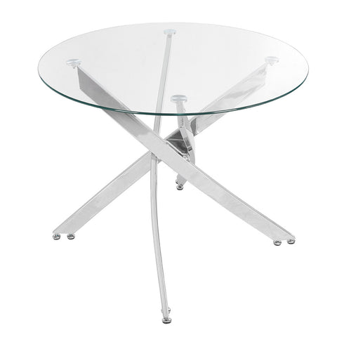 Livingandhome Stylish Tempered Glass Dining Table, ZH1169ZH1170