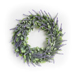 Livingandhome Artificial Lavender Flower Wreath Front Door Hanging Decoration, SP0597