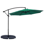 Outdoor Large 3M Cantilever Parasol with Cross and 4-Piece Base, LG0436LG0441LG0884