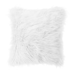 Livingandhome Square Fluffy Faux Fur Throw Pillow Cover White, SP0743