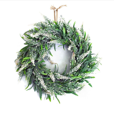 Livingandhome Artificial Lavender Round Door Decoration Wreath, SP0179