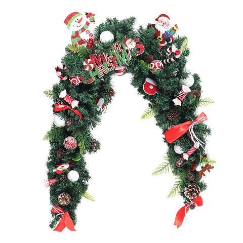 Artificial Merry Christmas Swag with Assorted Ornaments Door Decor, SC0134