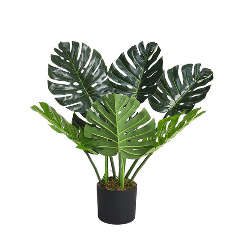 Livingandhome 65cm Artificial Tropical Monstera Tree Faux Plant in Pot, PM1236