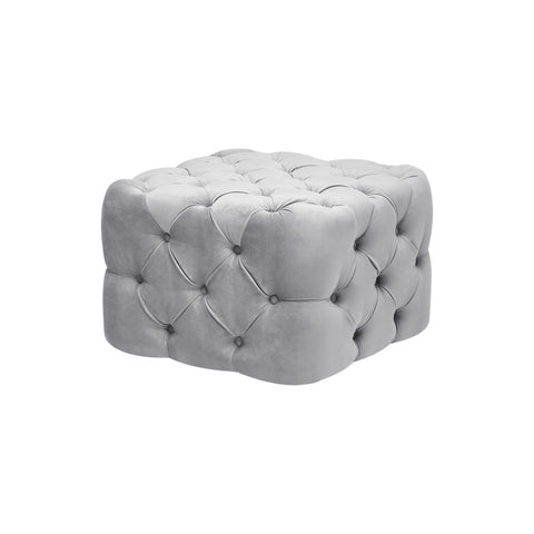 Super-Soft Square Velvet Buttoned Pouf, JM1665