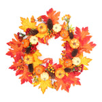 Livingandhome Large Autumn Wreath Door Decor with Assorted Maple Leaves, Pumpkins and Berries, SW0214