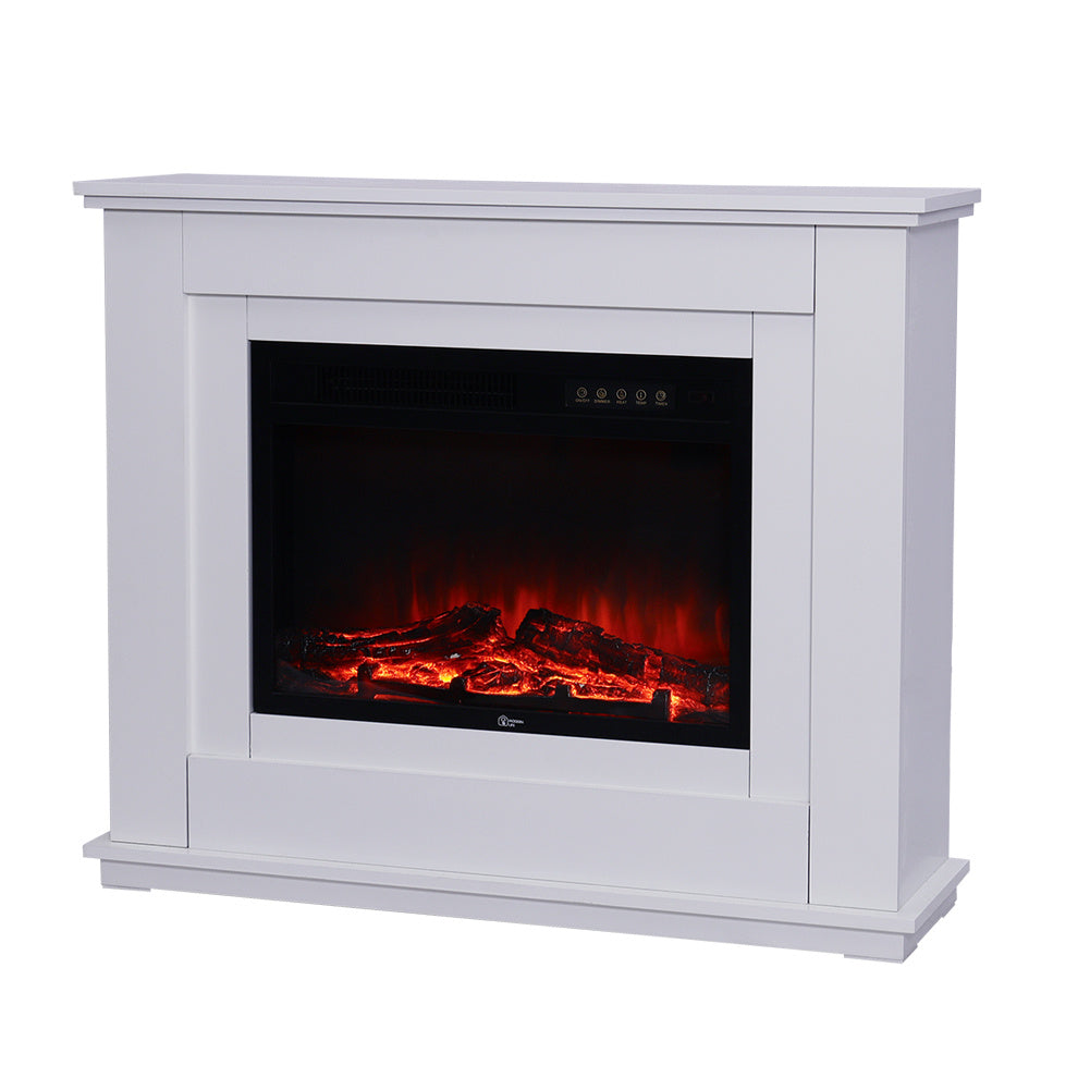 Electric Fireplace with White Wooden Mantel, PM0400PM0401 – EVER STRONG