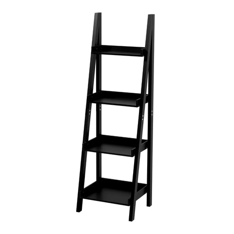 Livingandhome 4-Tier Wooden Display Ladder Shelf for Home, FI0064