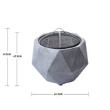 Modern Faceted Metal Fire Pit for Outdoor, AI0528