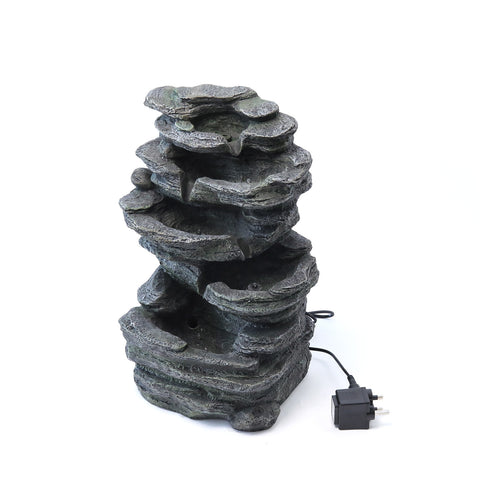 Garden Water Feature Outdoor LED Waterfall Electric Fountain Rockery Decor, AI0755