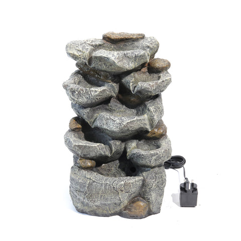 Water Feature Outdoor LED Waterfall Electric Fountain Rockery Garden Decor, AI0757