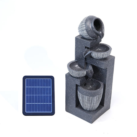 Outdoor LED Water Fountain Rockery Decor with Pump Solar Power, AI0987