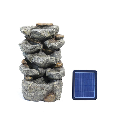 Outdoor Fountain Water Feature Waterfall Solar Powered, AI0990