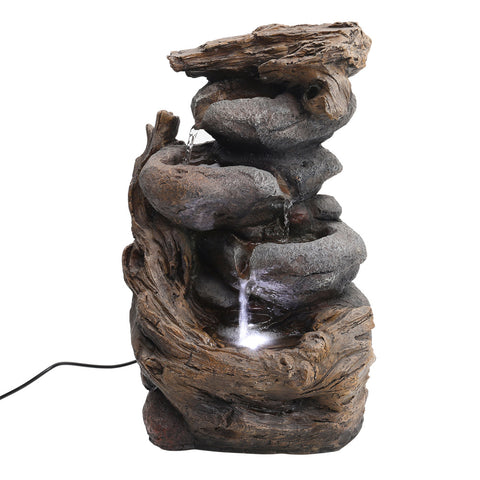 Creative Tree Trunk Water Feature Garden Cascading Fountain Outdoor, FI0322