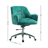 Velvet Upholstered Wheeled Swivel Office Chair, JM2086