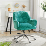 Velvet Upholstered Wheeled Swivel Office Chair, JM2086