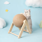 Livingandhome Wooden Cat Scratching Ball Kitten Scratcher Toy, WF0065