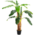 Lifelike Banana Artificial Tree 3 Trunk in Black Planter, PM0625