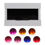 Wall Mounted Electric Fireplace Mantel with Pebbles Logs Display, PM0838