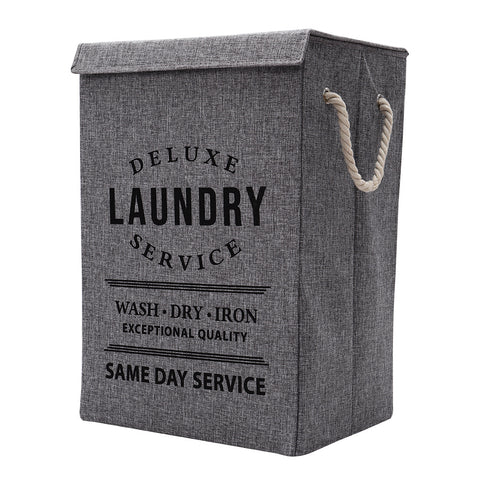 Foldable Home Laundry Baskets Laundry Hamper with Lid and Rope Handles, WH0552