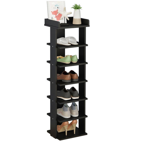 7 Tiers Shoe Rack Organizer Storage Stand Shelf Space Saving Black, WH0619