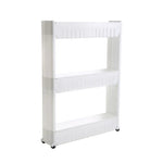 Modern Style 3 Tiers Fridge Side Narrow Shelf Kitchen Storage Rack Multi Layer with Wheels, WH0666