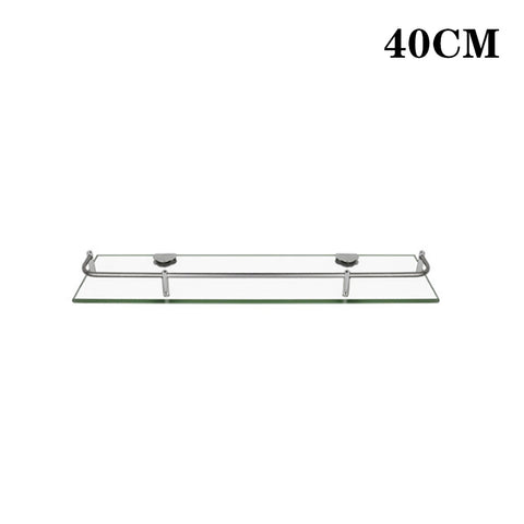 40cm Shelf Tempered Glass 6MM Thick Storage Organizer Wall Mounted Bathroom, WH0713