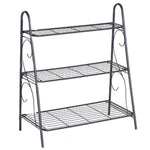 Metal 3 Tiers Shoes Rack Ladder Storage Rack Black, WH0773