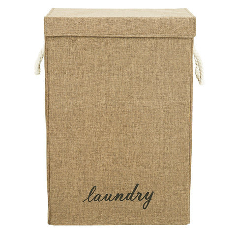 Foldable Home Laundry Baskets Laundry Hamper with Lid and Rope Handles, WH0810