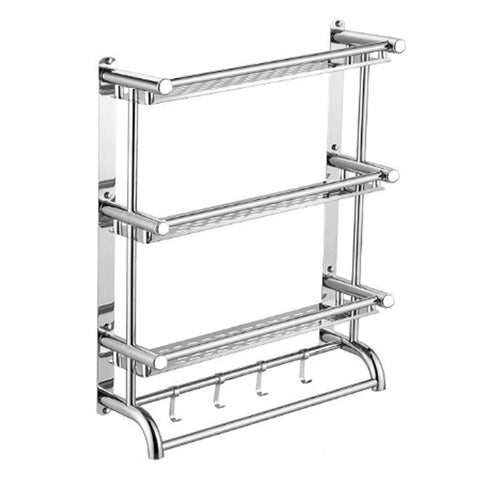 3 Tiers Stainless Steel Bathroom Shelf Storage Toilet Shelf Organizer Wall Mounted, WH0926