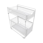 2-Tiers Metal Detachable Under Sink Rack Stackable for Kitchen Bathroom Organizer White, WH0932