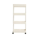 4 Tiers Shelf Trolley Cart Storage Rack for Kitchen Bathroom White, WH0942