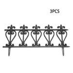 Livingandhome Set of 3 Decorative Garden Border Fence Outdoor Lawn Edging, WH1315