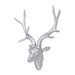 Livingandhome Silver Deer Head Wall Decor Animal Resin Statue Sculpture, SW0427